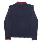 CHAMPION Mens Polo Shirt Blue Long Sleeve XS