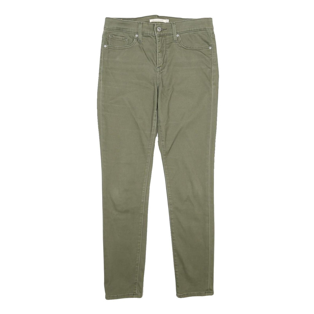 LEVI'S Womens Cotton Blend Olive Slim Skinny Trousers W26 L28 Casual