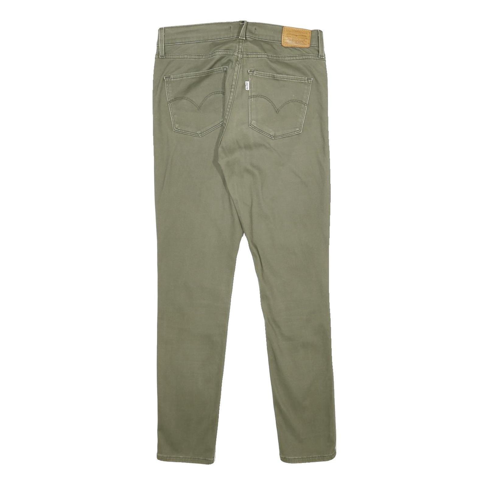 LEVI'S Womens Cotton Blend Olive Slim Skinny Trousers W26 L28 Casual