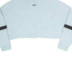 REEBOK Womens Blue Crew Neck 2XL Sweatshirt Cropped Casual Sportswear