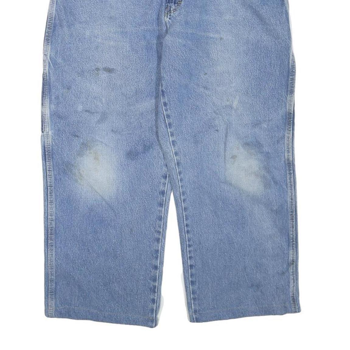 DICKIES Mens Jeans Blue Regular Straight Denim Light W38 L22 Workwear Carpenter