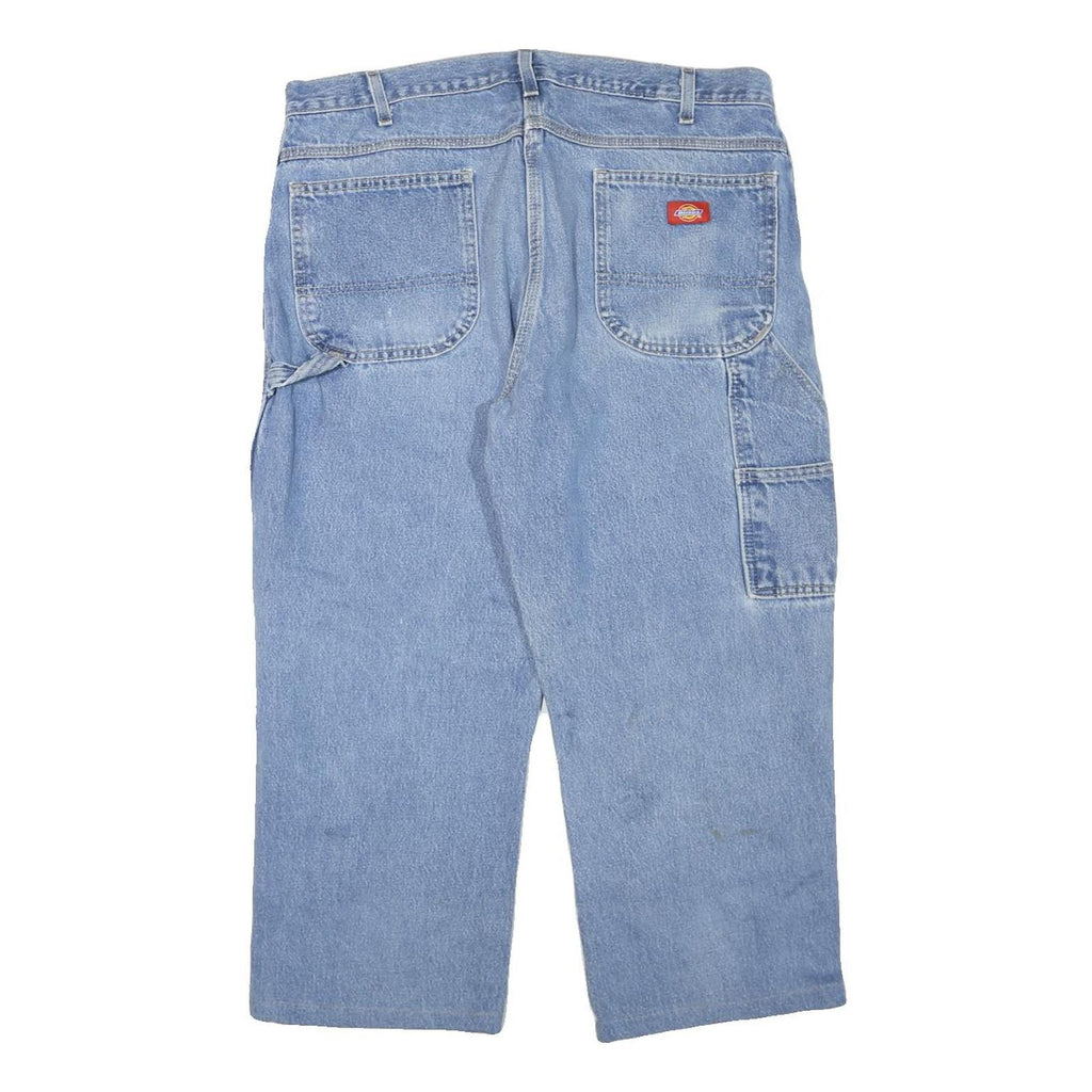 DICKIES Mens Jeans Blue Regular Straight Denim Light W38 L22 Workwear Carpenter