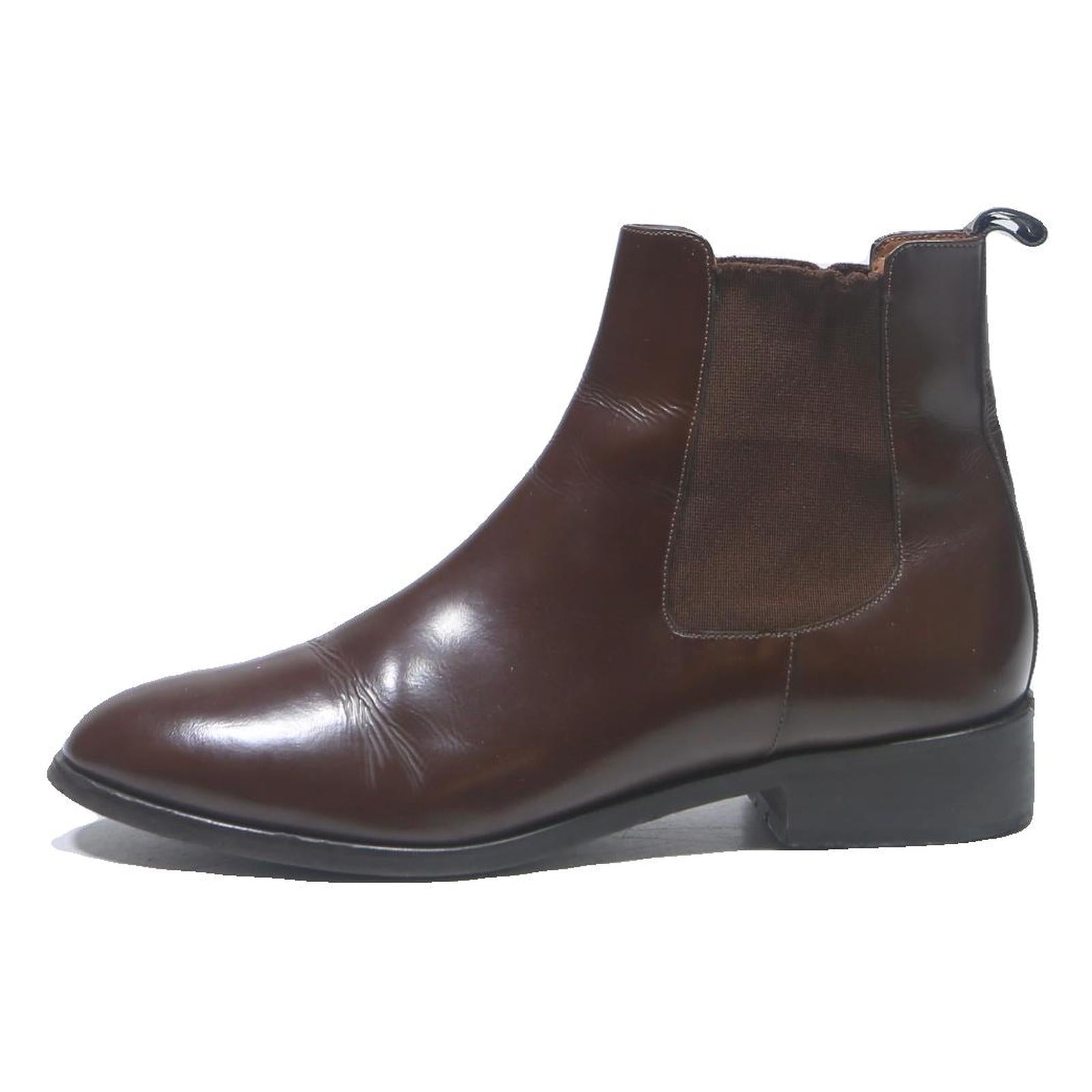JONAK Womens Chelsea Boots Leather Brown UK 8 Stylish Classic Comfortable