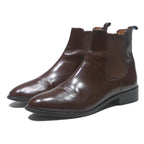 JONAK Womens Chelsea Boots Leather Brown UK 8 Stylish Classic Comfortable