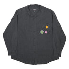 WOOLRICH Mens Black Shirt XL Cotton Floral Patch Casual Long Sleeve Button Shirt