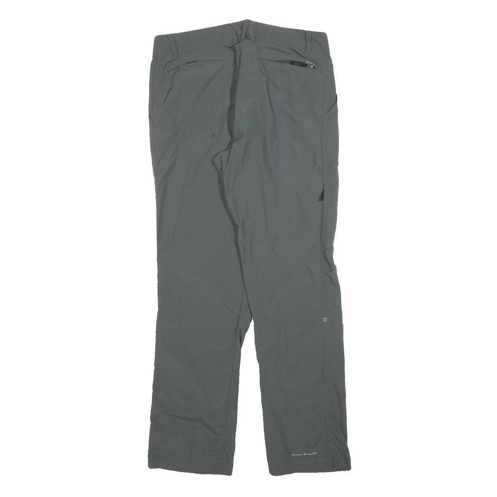 COLUMBIA Womens Grey Polyester Blend Regular Straight Trousers W36 L32 Outdoor