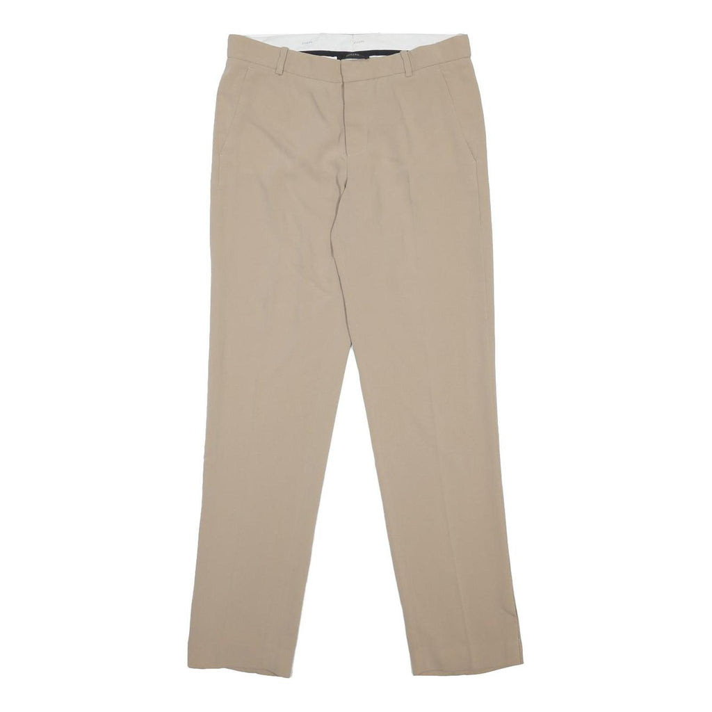 JOSEPH Womens Acetate Beige Slim Trousers W30 L29 Classic Button Closure