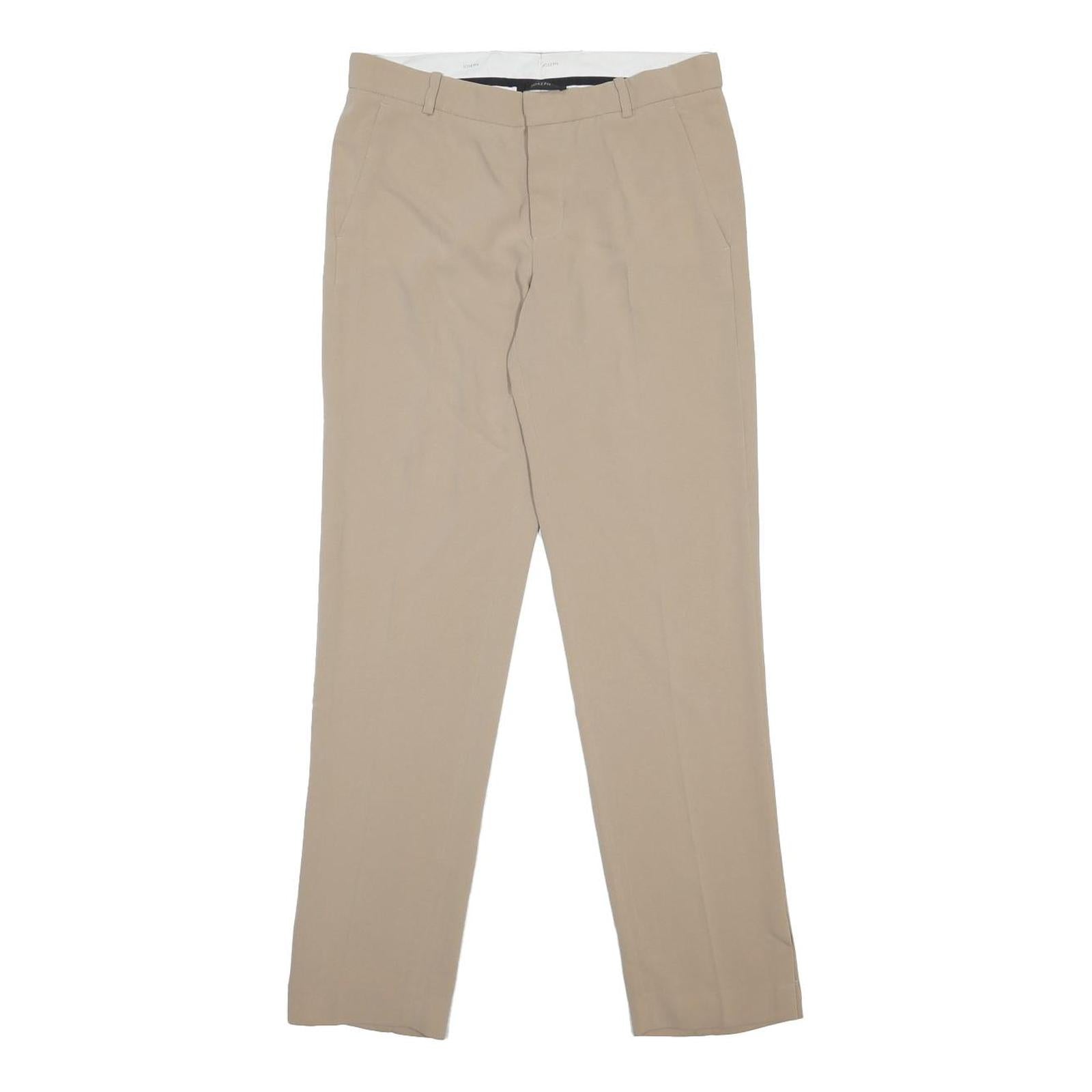 JOSEPH Womens Acetate Beige Slim Trousers W30 L29 Classic Button Closure