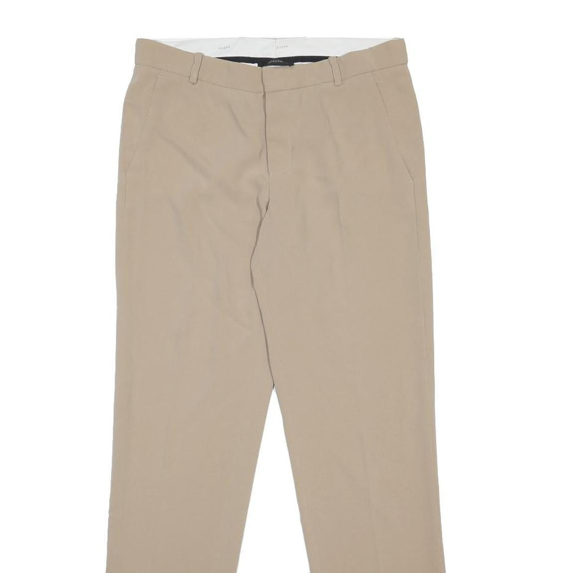 JOSEPH Womens Acetate Beige Slim Trousers W30 L29 Classic Button Closure
