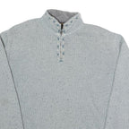 WOOLRICH Womens Grey Wool Blend Plain Jumper Half Zip Basic Knit L Casual