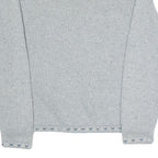 WOOLRICH Womens Grey Wool Blend Plain Jumper Half Zip Basic Knit L Casual