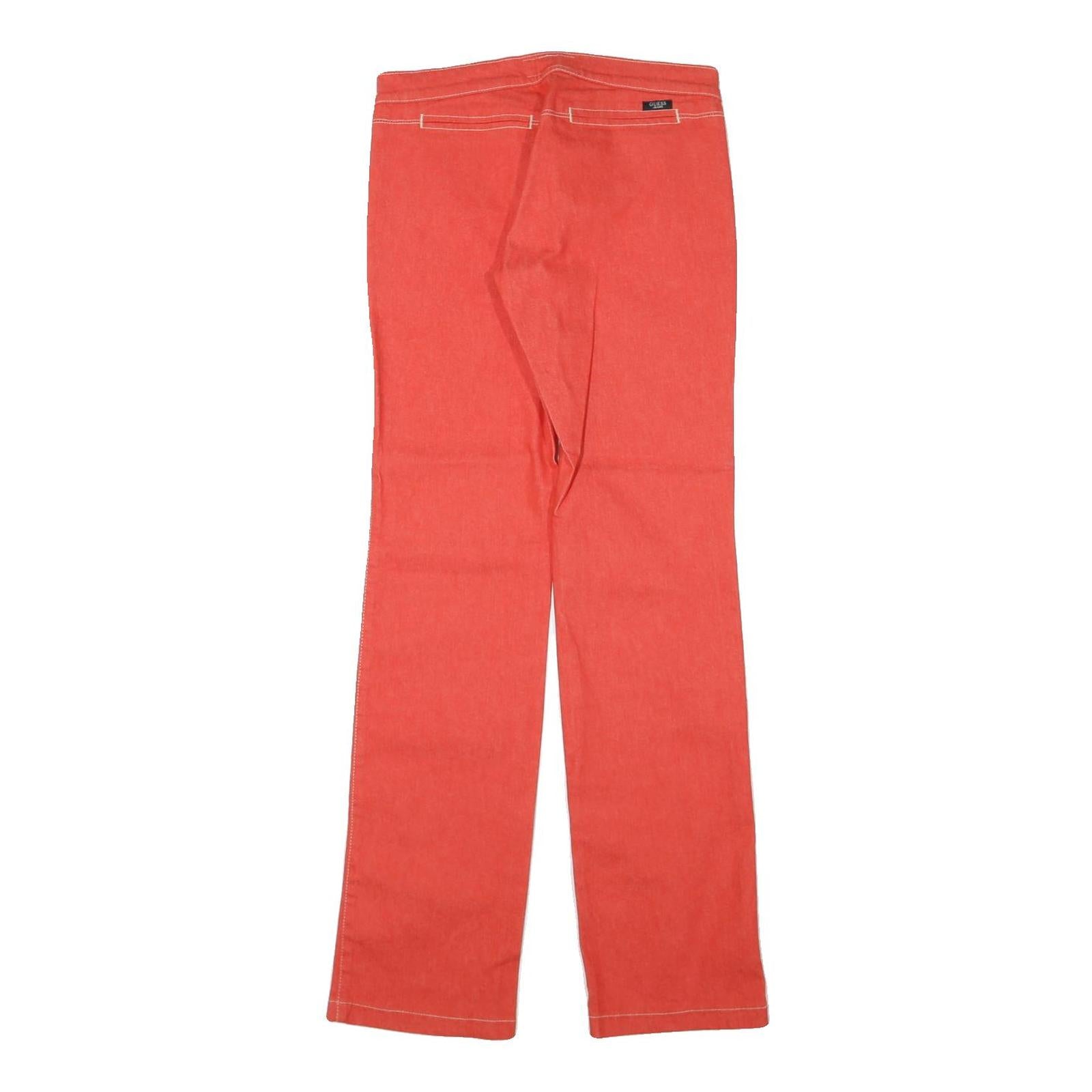 GUESS Womens Jeans Coral Regular Straight Denim W28 L31 Zip Cotton Blend