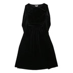 BODEN Womens Black Velvet Long Sleeve Knee Length Dress UK 12 Elegant Soft Fit