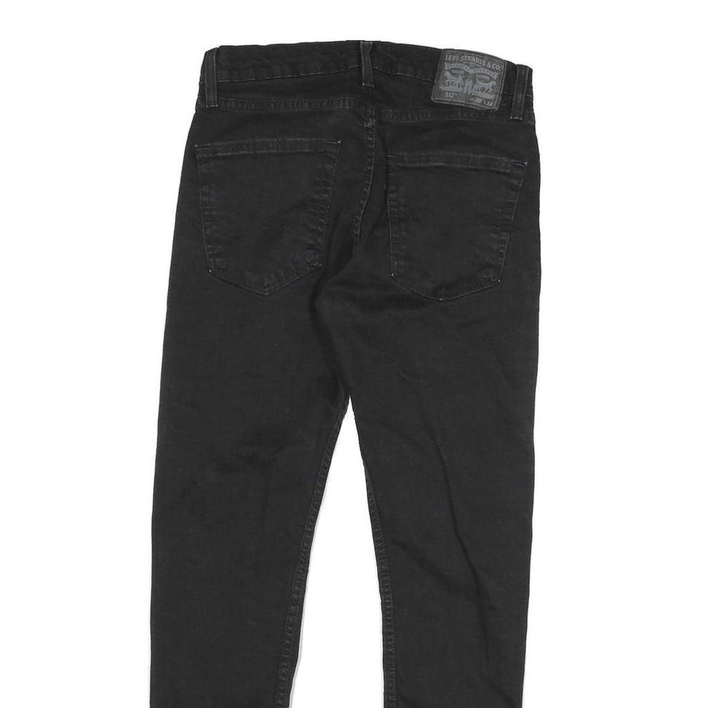LEVI'S 512 Tapered Mens Jeans Black Regular Cotton Blend W30 L28 Zip Fit Skinny
