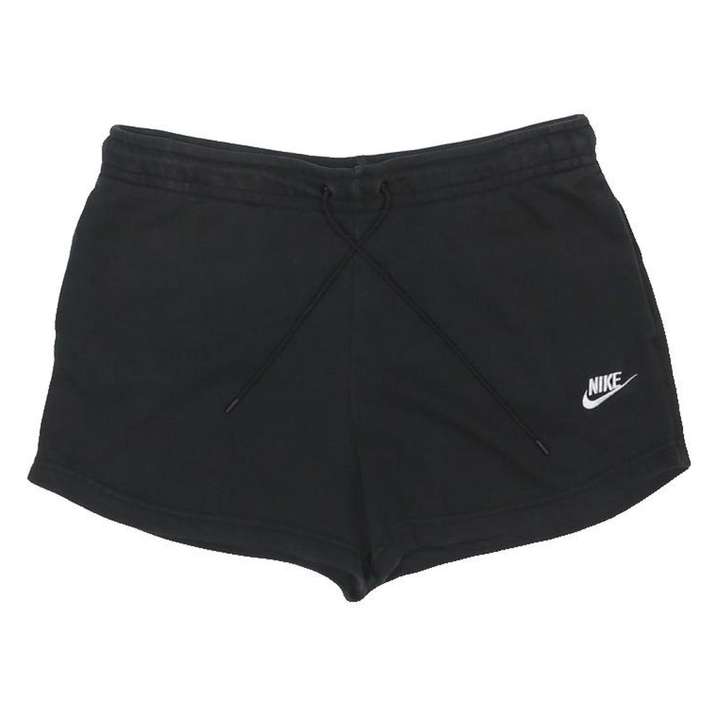 NIKE Womens Black Casual Shorts M W32 Cotton Blend Drawstring Comfort