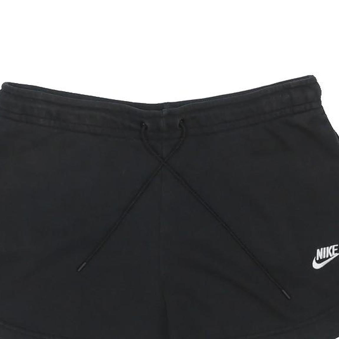NIKE Womens Black Casual Shorts M W32 Cotton Blend Drawstring Comfort