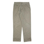 TOMMY HILFIGER Mens Cotton Blend Beige Regular Straight Trousers W36 L32 Classic