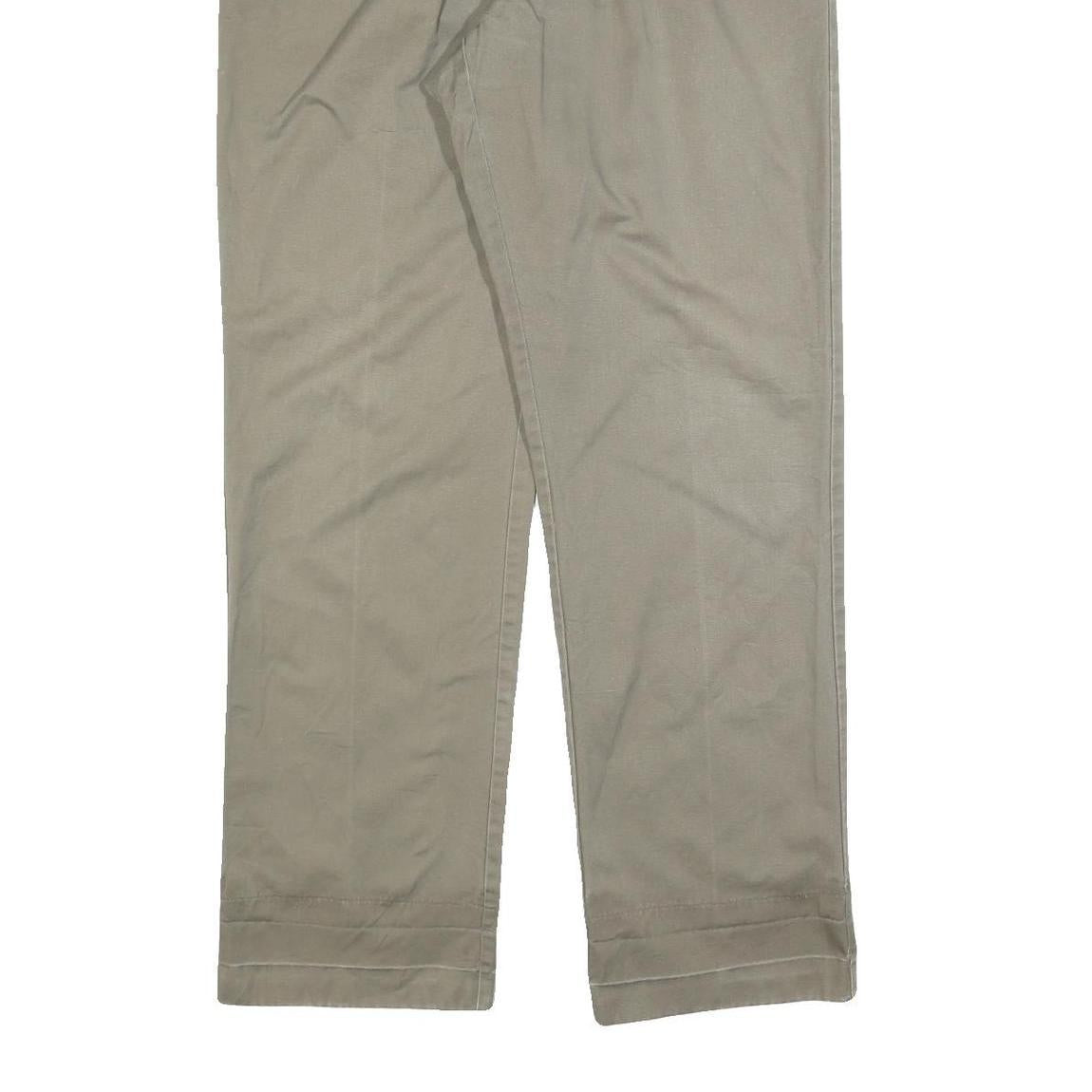 TOMMY HILFIGER Mens Cotton Blend Beige Regular Straight Trousers W36 L32 Classic