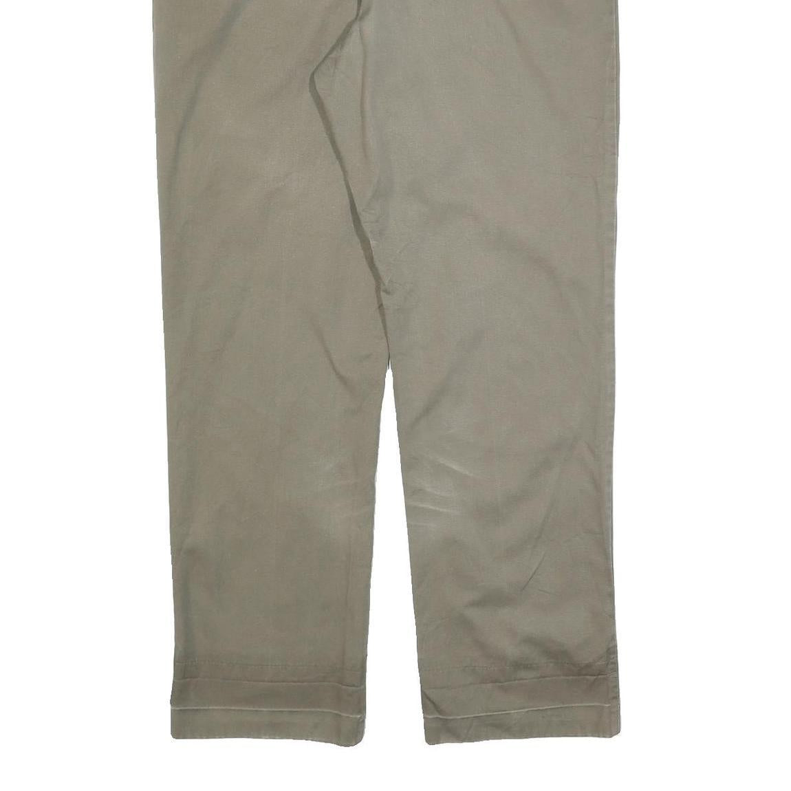 TOMMY HILFIGER Mens Cotton Blend Beige Regular Straight Trousers W36 L32 Classic