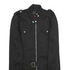 ZOELI'BAT Womens Black Cotton Blend Jacket L Zip Closure Military Style