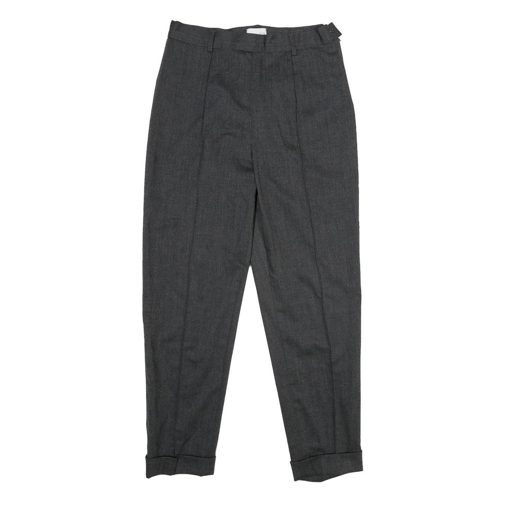 SIMONETTA Womens Wool Blend Grey Regular Fit Tapered Trousers W28 L28 Classic