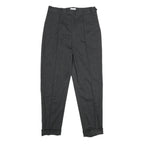 SIMONETTA Womens Wool Blend Grey Regular Fit Tapered Trousers W28 L28 Classic