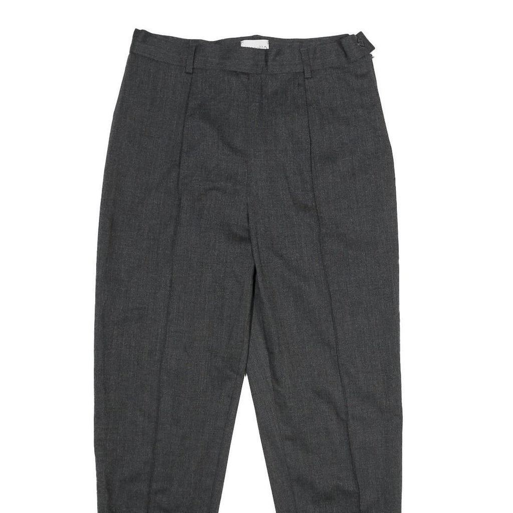 SIMONETTA Womens Wool Blend Grey Regular Fit Tapered Trousers W28 L28 Classic
