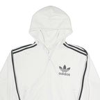 ADIDAS Womens White Hoodie S Cotton Blend Full Zip Sportswear Zip-up