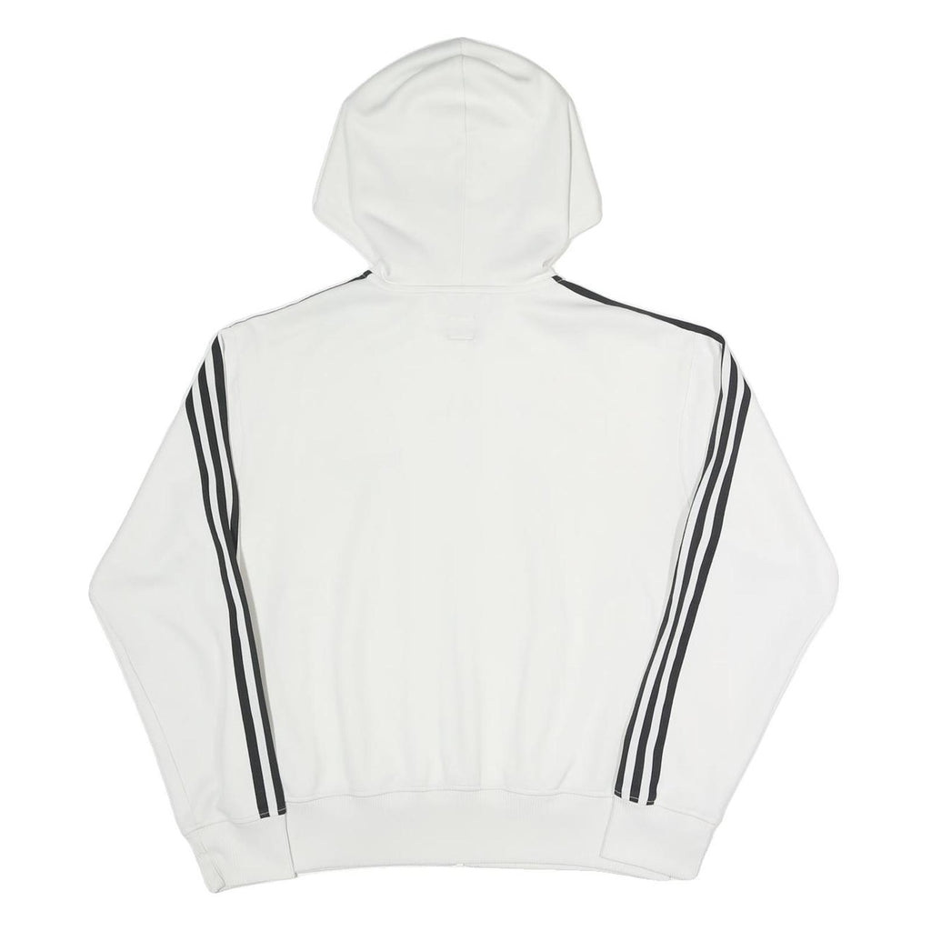 ADIDAS Womens White Hoodie S Cotton Blend Full Zip Sportswear Zip-up
