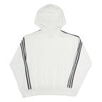 ADIDAS Womens White Hoodie S Cotton Blend Full Zip Sportswear Zip-up