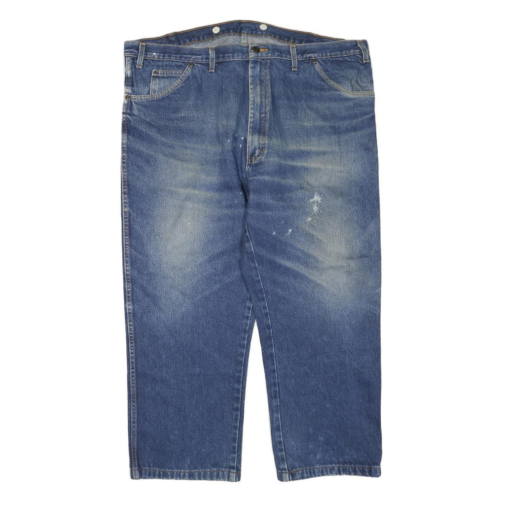 DICKIES Mens Blue Regular Fit Straight Leg Denim Woven Jeans W46 L27 Classic Zip