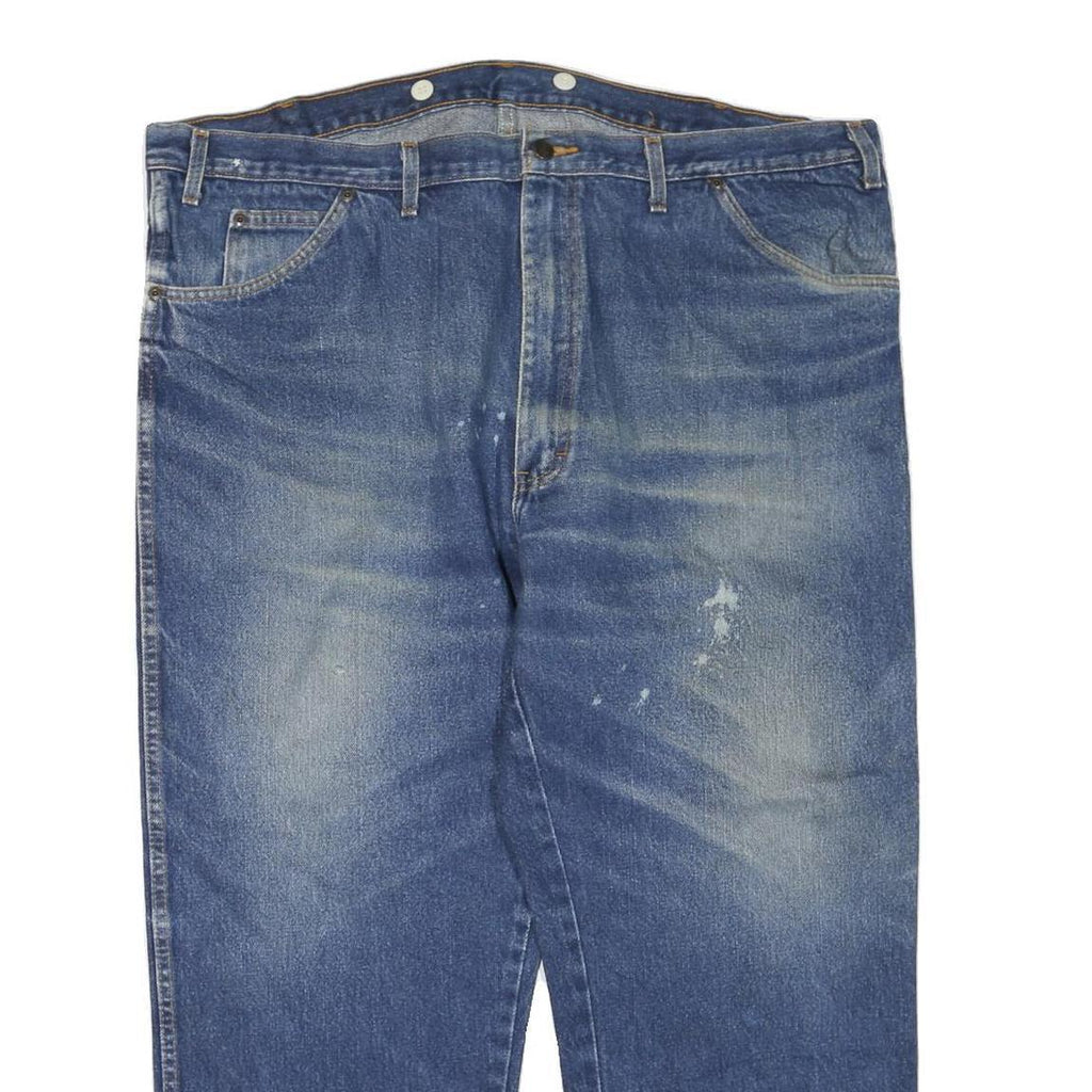 DICKIES Mens Blue Regular Fit Straight Leg Denim Woven Jeans W46 L27 Classic Zip