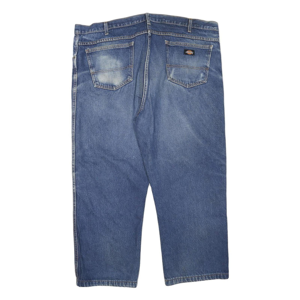 DICKIES Mens Blue Regular Fit Straight Leg Denim Woven Jeans W46 L27 Classic Zip