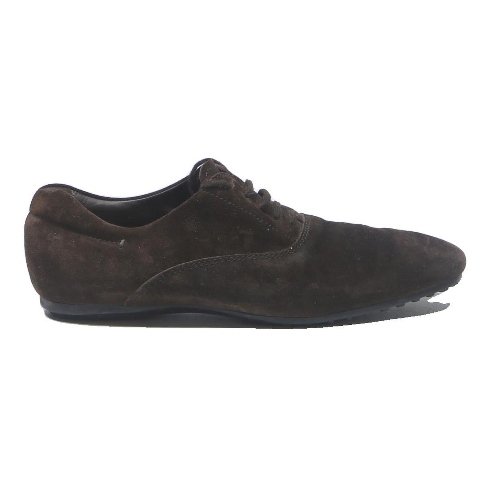 TODS Mens Dark Brown Leather Lace-Up Shoes UK 6 Classic Luxury Italian Design