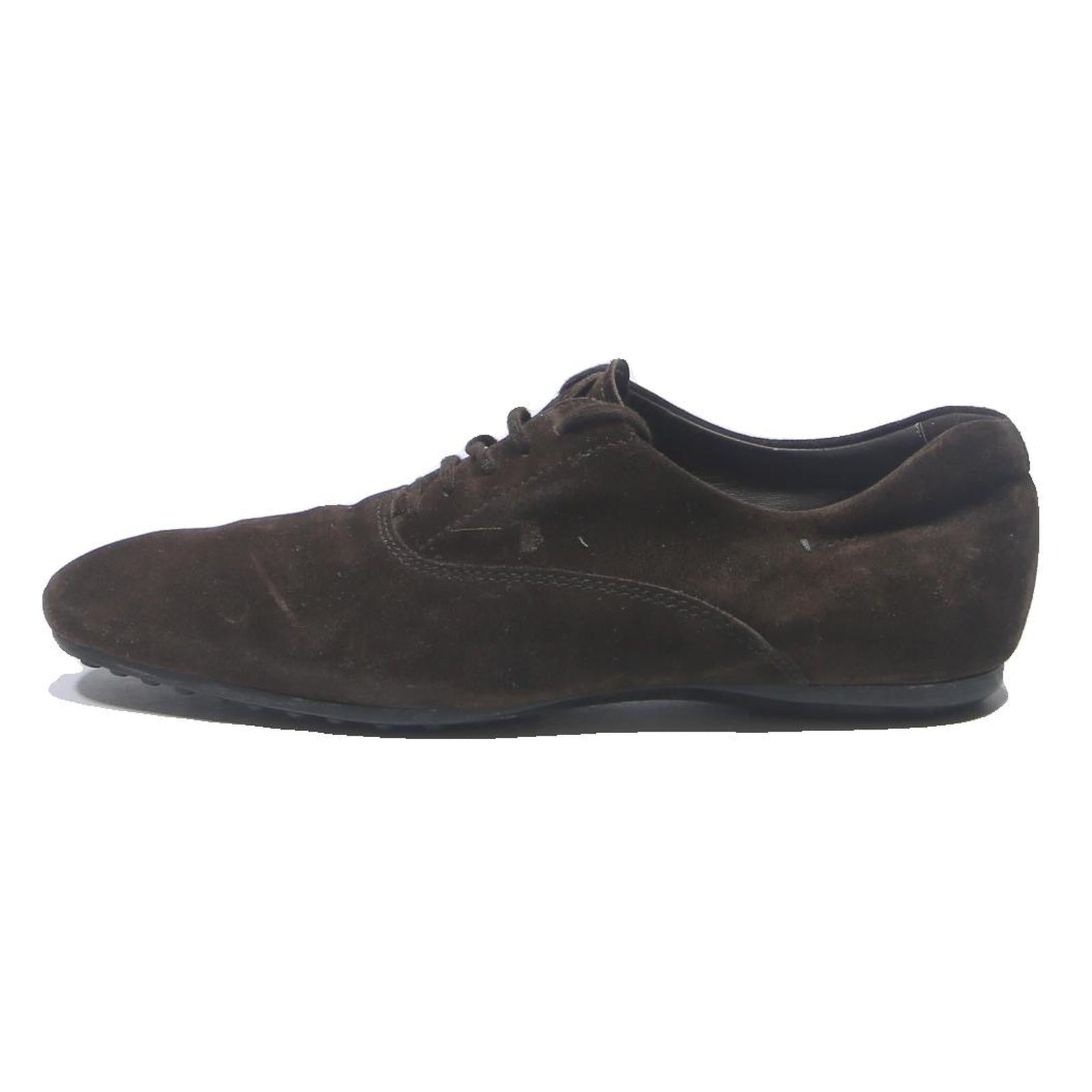 TODS Mens Dark Brown Leather Lace-Up Shoes UK 6 Classic Luxury Italian Design