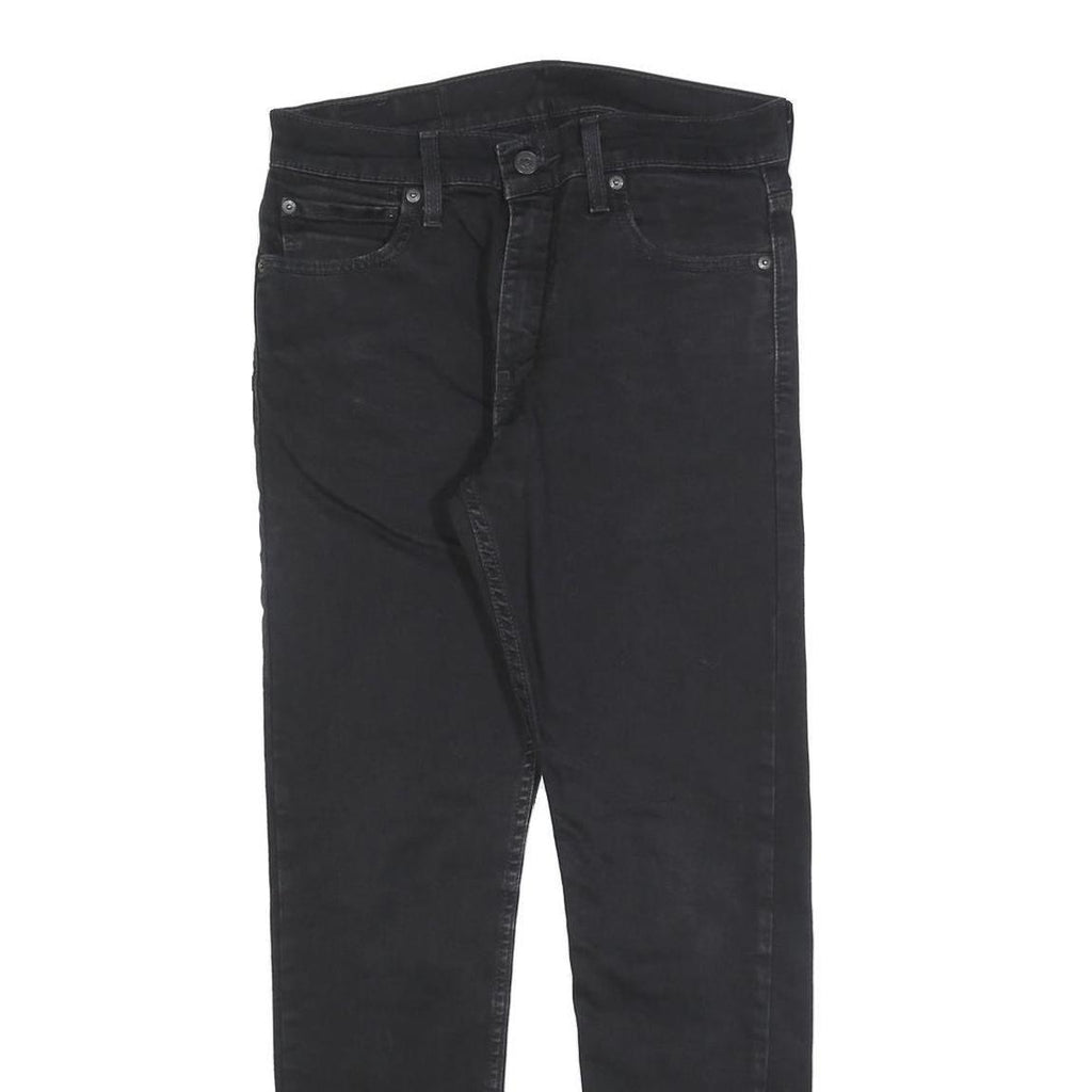 LEVI'S Mens Black Slim Tapered Denim Dark W29 L30 512 Jeans Cotton Blend Zip