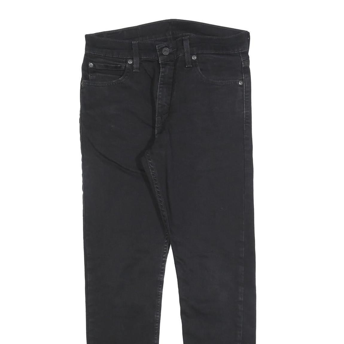 LEVI'S Mens Black Slim Tapered Denim Dark W29 L30 512 Jeans Cotton Blend Zip