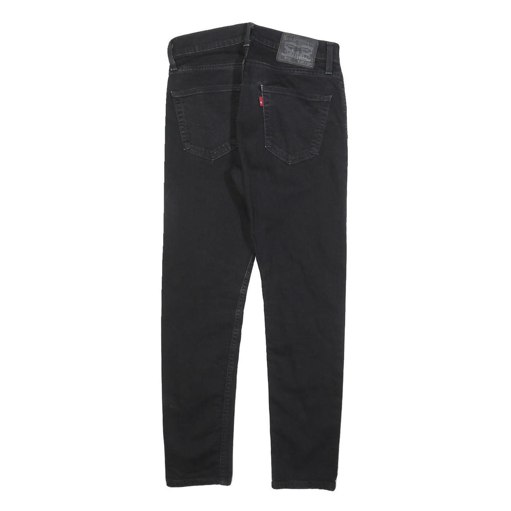 LEVI'S Mens Black Slim Tapered Denim Dark W29 L30 512 Jeans Cotton Blend Zip