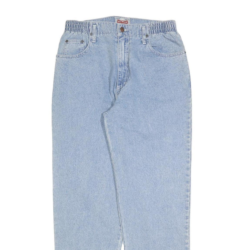 BIG STAR Womens Jeans Light Blue Regular Straight Denim Rinse W28 L30 Zip