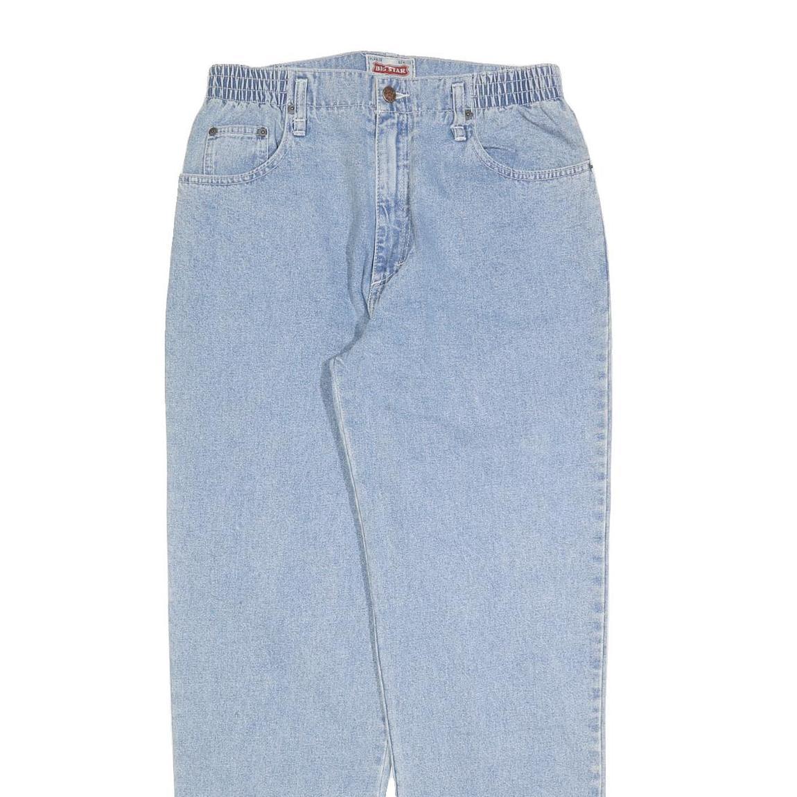 BIG STAR Womens Jeans Light Blue Regular Straight Denim Rinse W28 L30 Zip