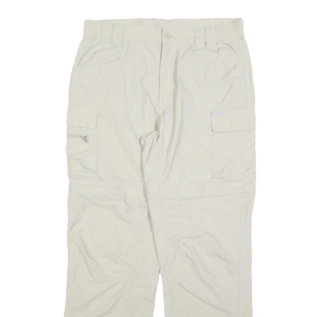 COLUMBIA Womens Regular Fit Beige Zip Cargo Trousers W32 L30 Outdoor Hiking