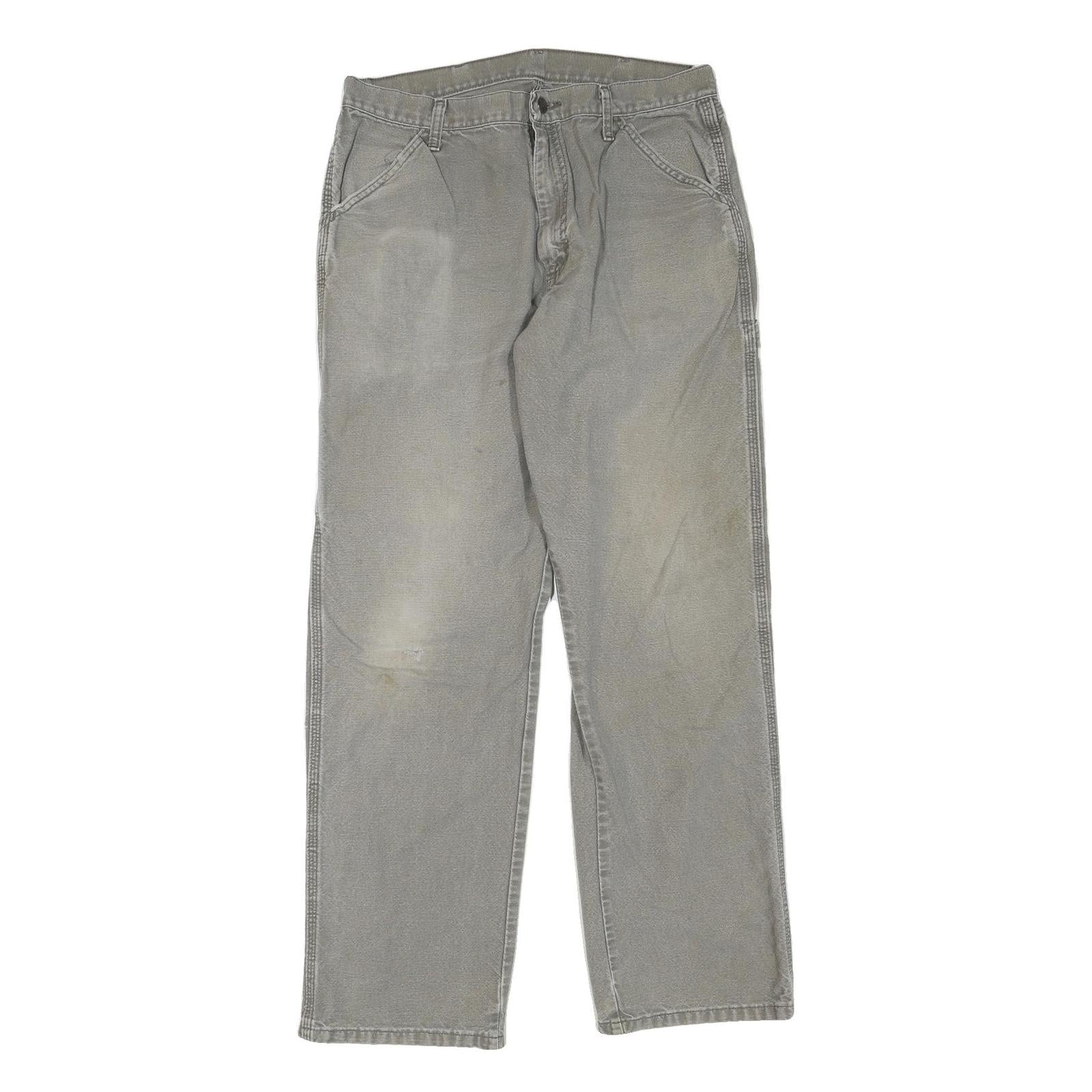 CARHARTT Mens Regular Fit Grey Cotton Blend Denim Jeans W32 L32 Workwear Utility