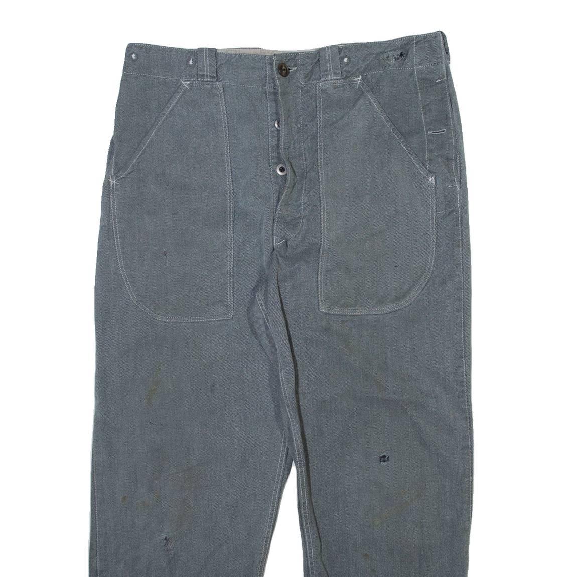Mens Trousers Grey Regular Straight W36 L29