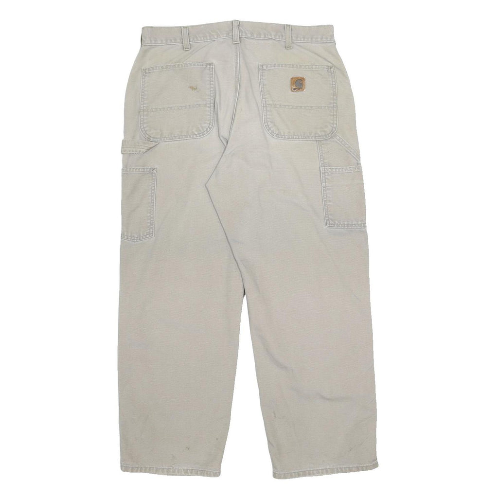 CARHARTT Mens Cotton Beige Regular Straight Trousers W32 L28 Workwear Utility