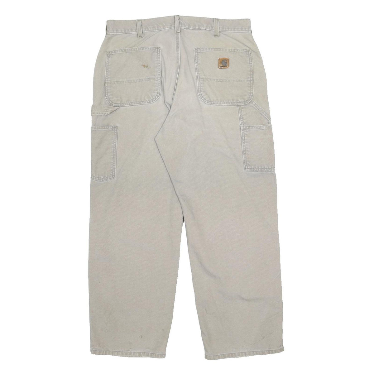 CARHARTT Mens Cotton Beige Regular Straight Trousers W32 L28 Workwear Utility