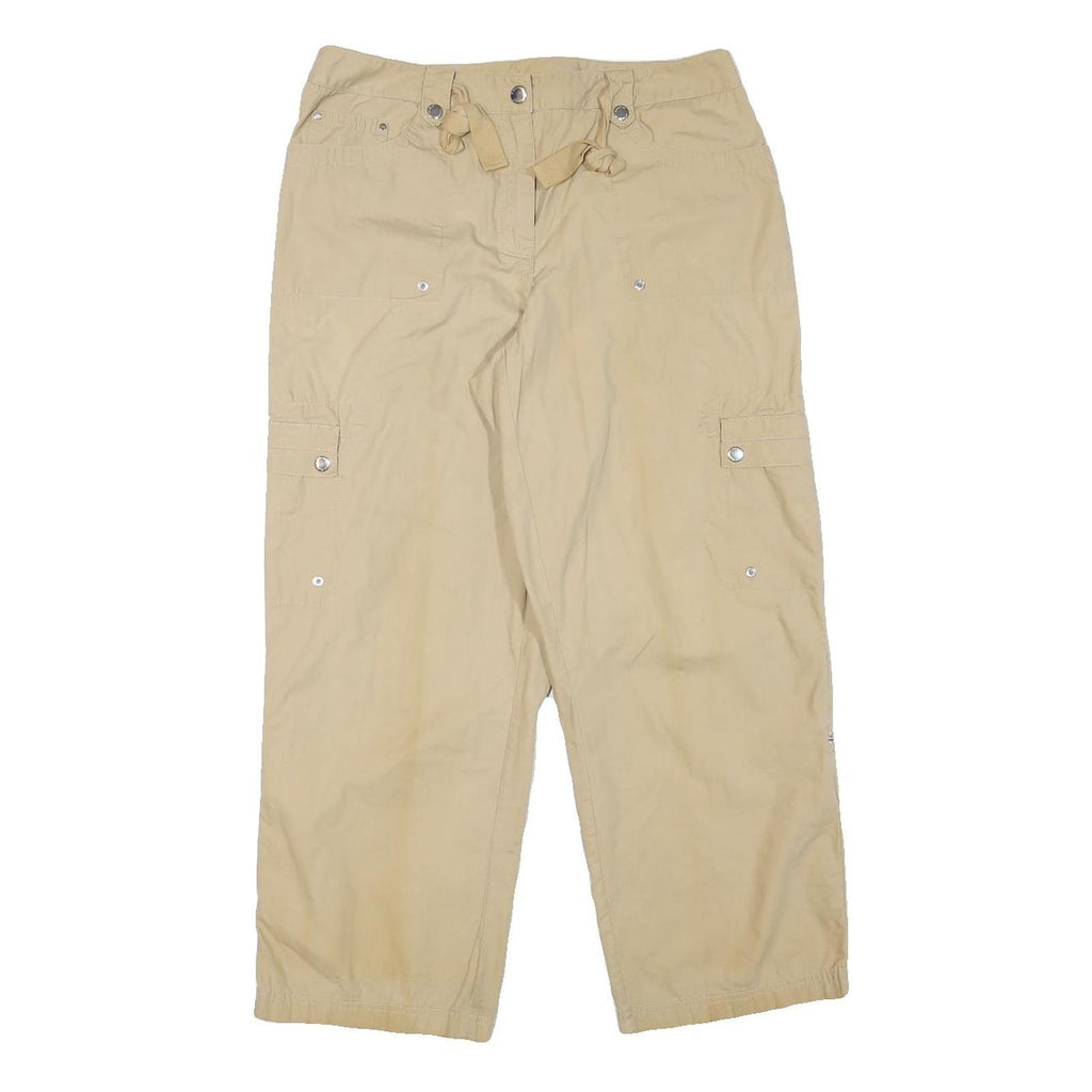 JONES NEW YORK Womens Cotton Blend Beige Relaxed Cargo Trousers W32 L26 Casual