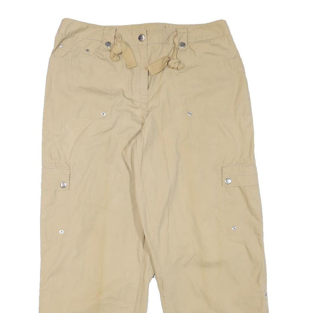 JONES NEW YORK Womens Cotton Blend Beige Relaxed Cargo Trousers W32 L26 Casual