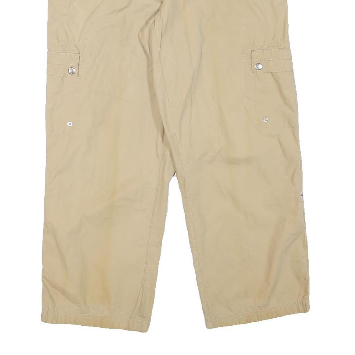 JONES NEW YORK Womens Cotton Blend Beige Relaxed Cargo Trousers W32 L26 Casual