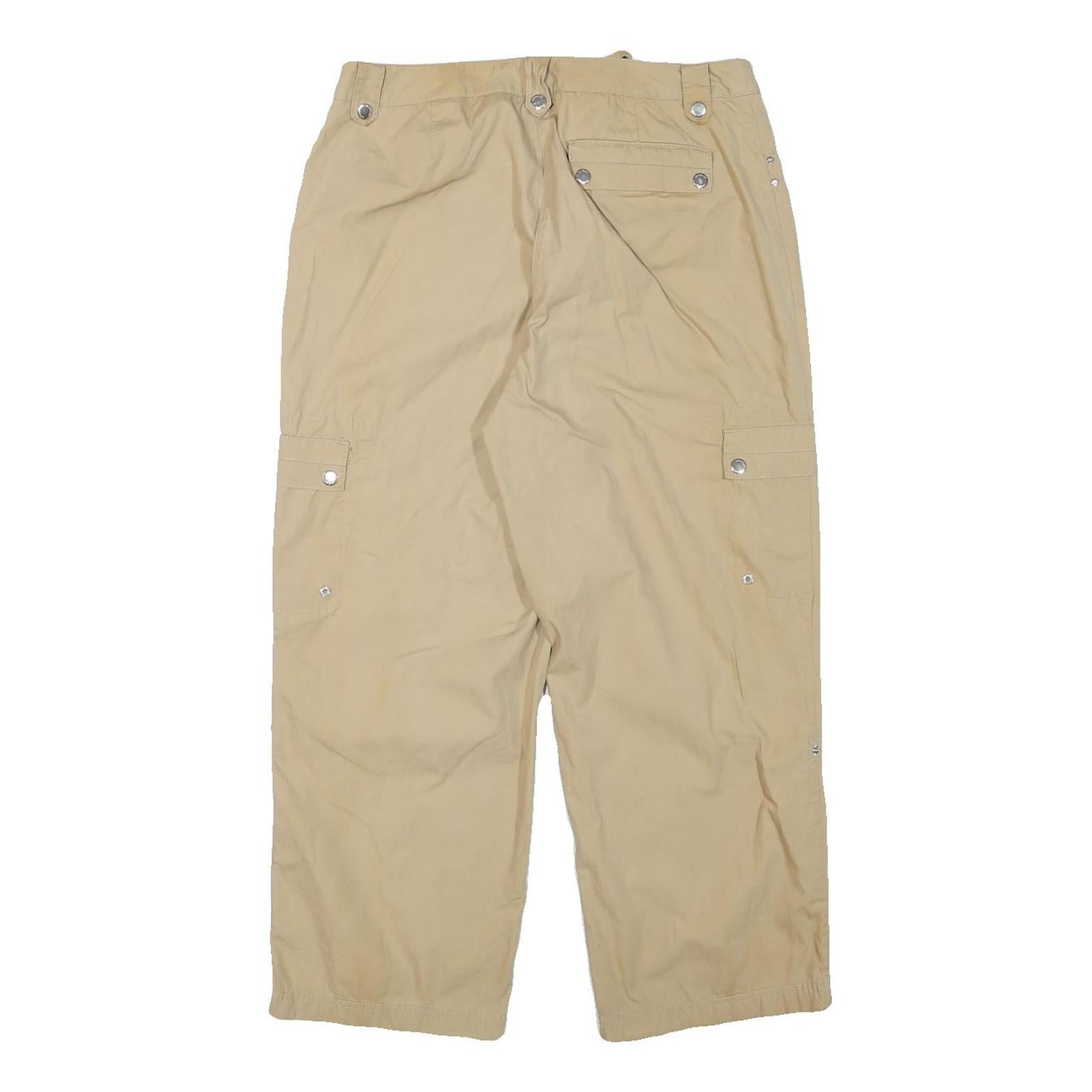 JONES NEW YORK Womens Cotton Blend Beige Relaxed Cargo Trousers W32 L26 Casual