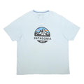 PATAGONIA Mens White Graphic T-Shirt 2XL Short Sleeve Crew Neck Cotton Casual